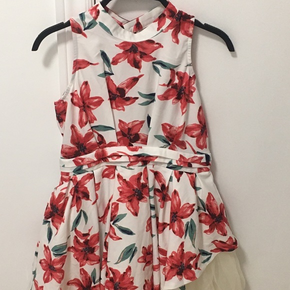 Floral Flowy Flower Pattern Casual Dress White/Red Women’s Size Small Sleeveless - Picture 1 of 3